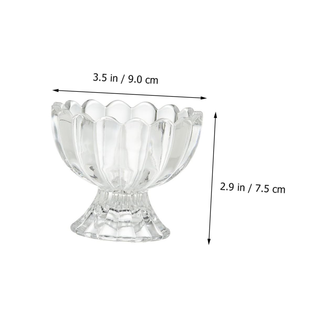 Set de 6 Copas de Vidrio para Postres de 100ml, Tazas Reutilizables Pieza para Helado, Pudding y Frutas, Ideales para Servir en Casa