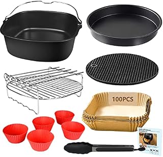 22cm Frytkownica akcesoria, Akcesoria do smażalnic 12szt., do Philips Premium Airfryer XXL, COSORI 5,5L/6,4L, i wszystkimi air fryers powietrznej 5,5l - 6.5l, nie zawiera BPA Akcesoria do frytkownicy