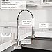 OWOFAN Kitchen Faucet with Pull Down Sprayer Industrial 1 Handle 1 Hole Or 3 Hole Faucet for Farmhouse Camper Laundry Utility Rv Wet Bar Sinks, Stainless Steel Brushed Nickel