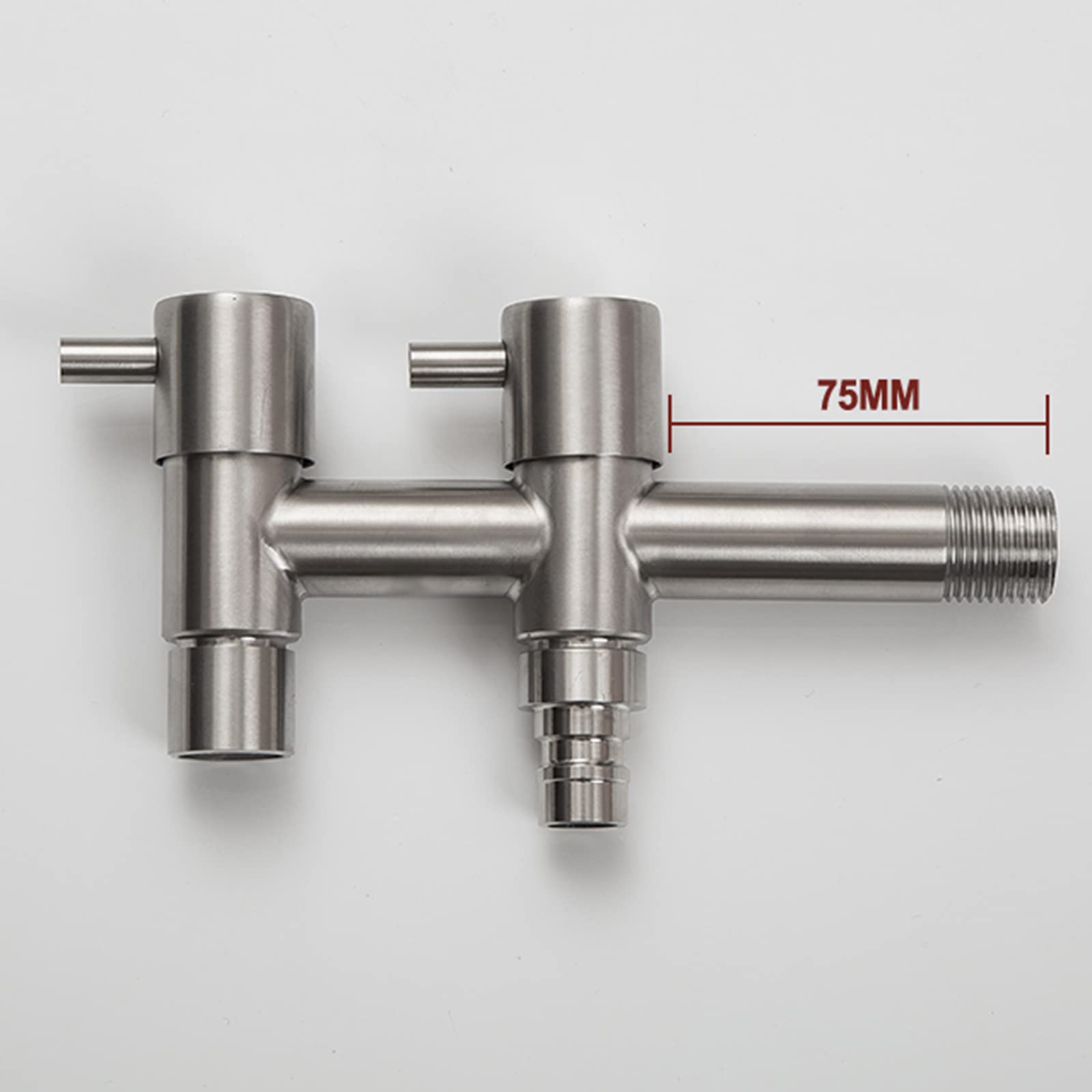 Grifo Jardin Doble Salida Grifo De Jardín Doble Salida Acero Inoxidable  Para Conectar Mangueras A La Vez Riego Versátil Grifo Exterior