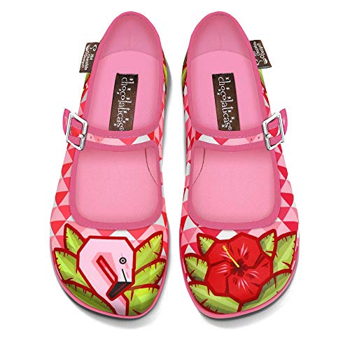 Image of Hot Chocolate Design Chocolaticas Funky Ballerina Mary Jane for Women, Flamingo, 8 Women