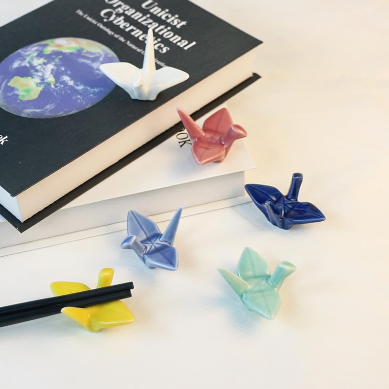 ceramic chopstick holder Porcelain Chopstick Rest for Spoon Chopsticks Knife Tableware Origami Crane 6 Pack