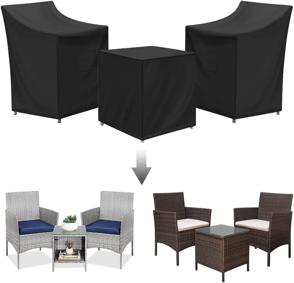 Kovshuiwe Patio Furniture Covers,4-Piece Outdoor Veranda Patio Garden Furniture Covers Set Waterproof - Upgraded 420D Heavy Duty Oxford Fabric Rattan Furniture Cover for Chair Sofa(Black) : Patio, Lawn & Garden