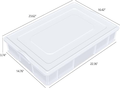 Miniatura 2 de Paquete de 4 bandejas de caja de prueba de masa de pizza comercial con tapa, contenedor de plástico para masa de pizza