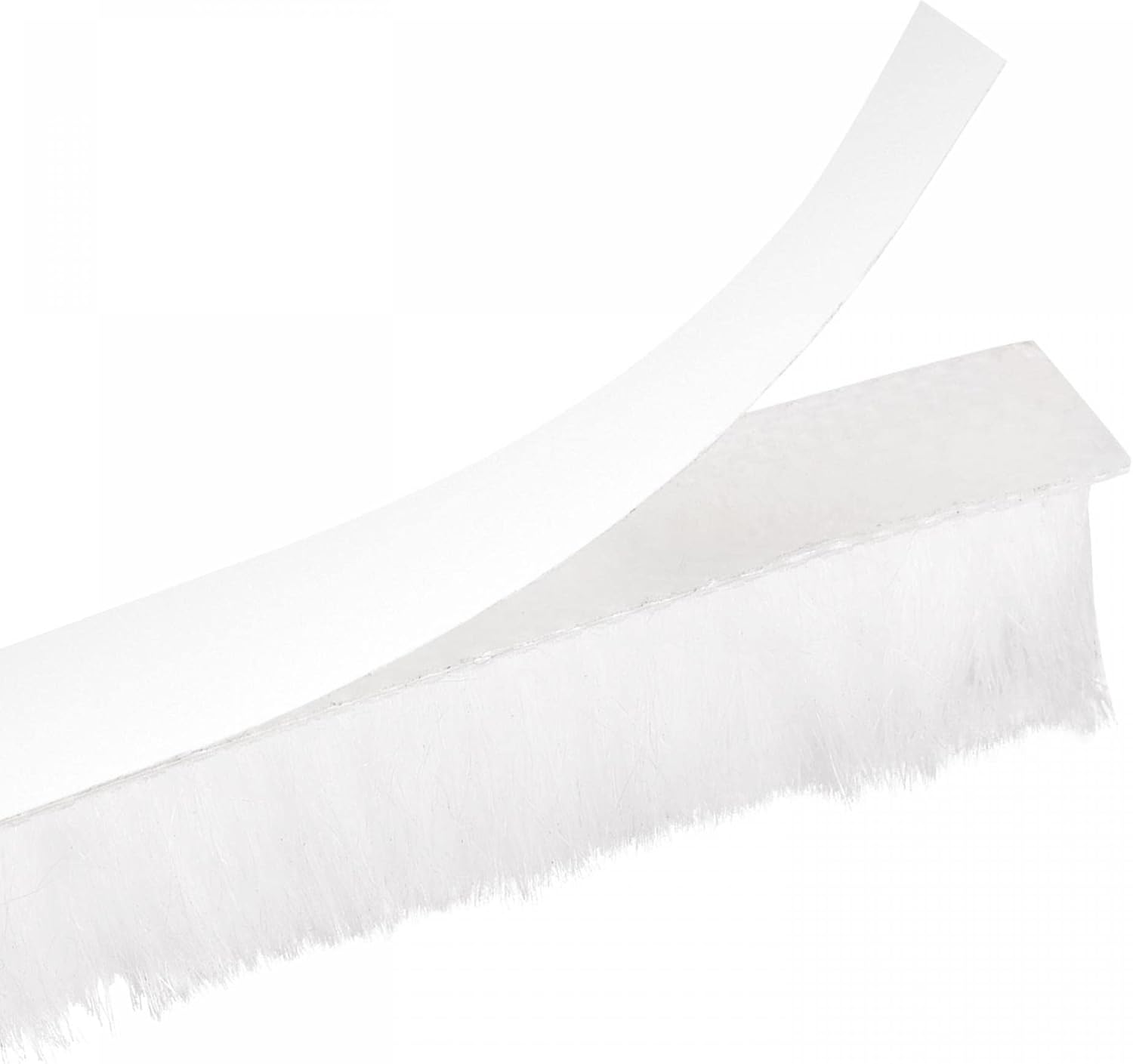 uxcell Weather Stripping Brush, 26ft L x 0.3" W x 0.5" H Self-Adhesive Seal Weatherstrip Sweep Brush White for Door Window, 2pcs Total 52ft Long