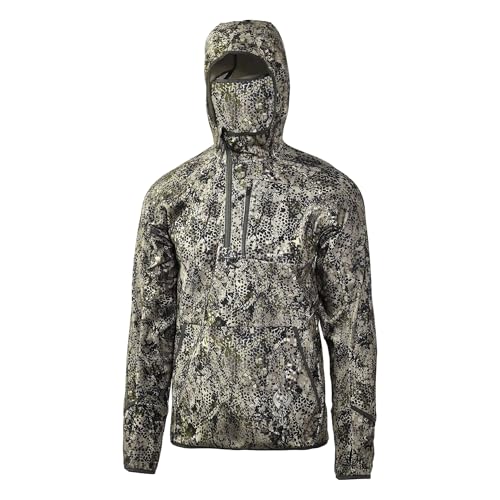 Badlands Draw Hoodie - 4 Way Stretch Camo Hunting Hoodie with Built-In Face Mask,