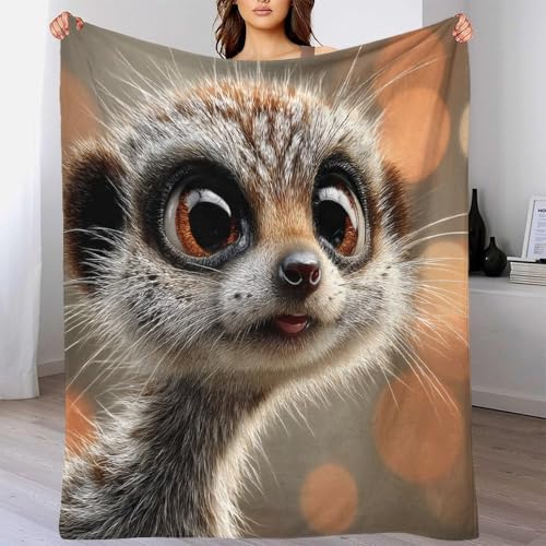 Couverture suricate grand format pour lit et canapé microfibre douce - 4