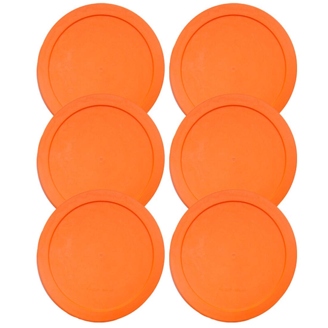 Lids for Pyrex and Anchor Round Glass Containers (2-Cups, Orange-6PK)