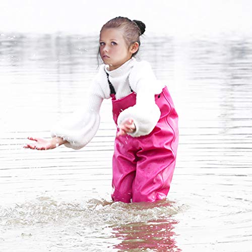 Luwint Kids Chest Waders For Girls, Youth Fishing Waders With Boots Children Hunting Wader Waterproof Lightweight Bootfoot Pink #TOP2