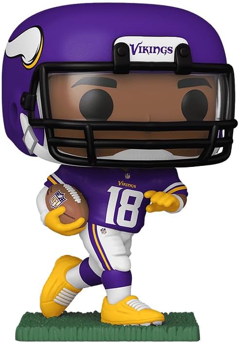Epic Collectibles Pop Football: Vikings - Justin Jefferson Vinyl Figure Bundle with Compatible Funko Box Protector