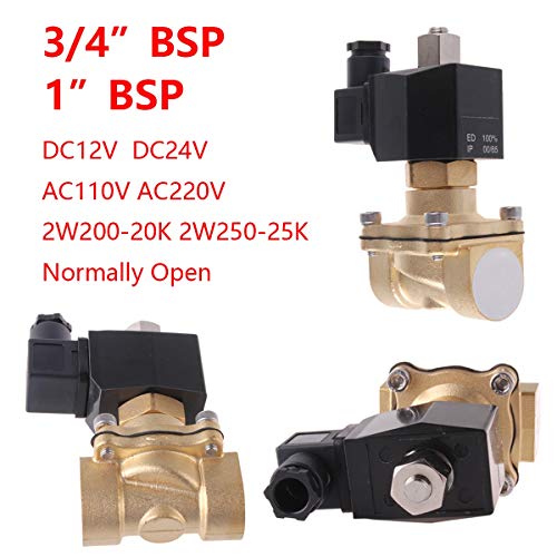 Électrovanne laiton 12V DN15 normalement ouverte vanne pneumatique eau air
