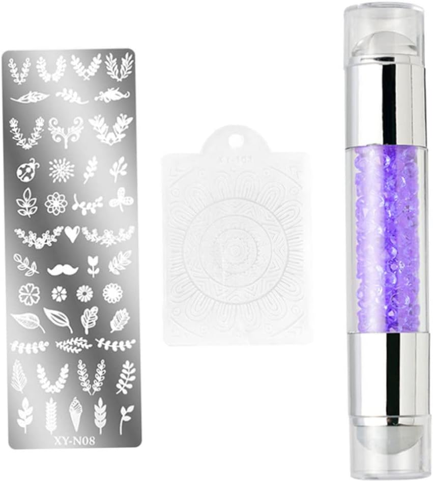 Nail Stamping Templates,Nail Printing Tool Nail Polish Pattern Making Aids Nails Mold Nail Stamp Plate Purple