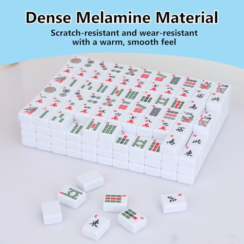 Juego de fichas American Mahjong con 166 piezas blancas miniatura 4