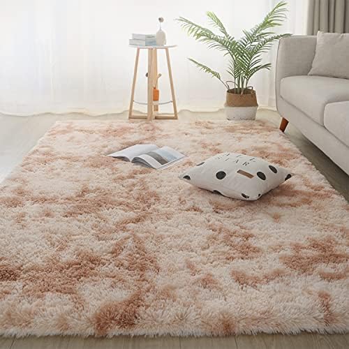 Jyswx Shaggy Living Room Rugs Ultra Soft - Modern Area Rugs Small to Extra Large Rectangular Size - Fulffy Carpets Non Shedding Washable for Bedroom Dormitory Home Decorative, Pink, 50 x 80 cm