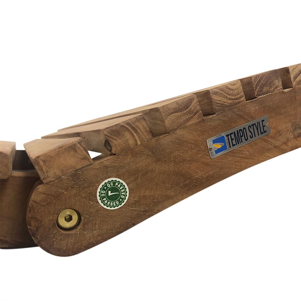 Lettino Prendisole Pieghevole in Legno Teak Paraiso | Chaise Longue dal Design Curvo e Pieghevole, Lettino Ergonomico da Giardino e Piscina, Resistente e Salvaspazio