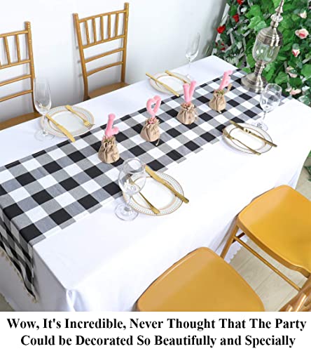 Partisout Buffalo Check Table Runner Checked Table Runner With Tassel Bluffalo Plaid Table Runners Washable Cotton Linen Table Cover Gingham Table Runners #TOP1