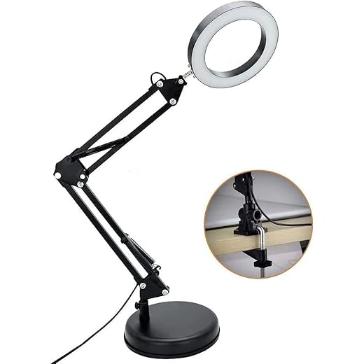 DLLT Reading Lights, Clip on and Fixed Dual Use 68 LED USB Desk Lamp with 3 Color Modes 10 Brightness, Swing Arm Desk Lamp LED 360 ° Flexible Gooseneck Clamp Lamp for Desk Headboard