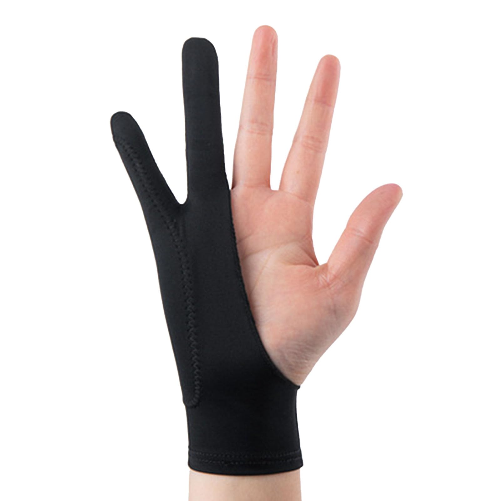 KIMISS Rysowanie Rękawicy do Tabletu, 3 -warstwowa Smudge Two Finger Artist Glove do Sztuki Cyfrowej, Szkicowanie, Kompatybilne z Tabletami i grafiką (M)