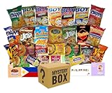 High Class Grass Philippines Snacks Box - International Snack Box, Variety Pack of 10 Authentic Filipino Foods like Boy Bawang, Lucky Me, JackNJill, Skyflakes with Philippines Flag and Food Stickers