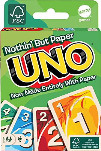 Mattel Games UNO versión Eco-Sostenible, Juego de Cartas de Material 100%...
