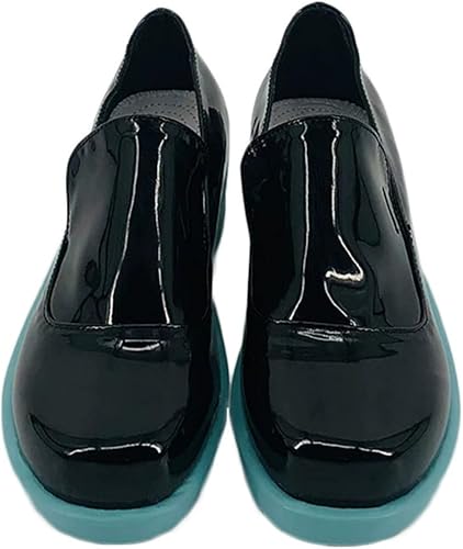 Miniatura 8 de jrswai Anime Miku - Zapatos de cosplay para cosplay botas cortas de cuero negro para adultos zapatos de dibujos animados fiesta de Halloween