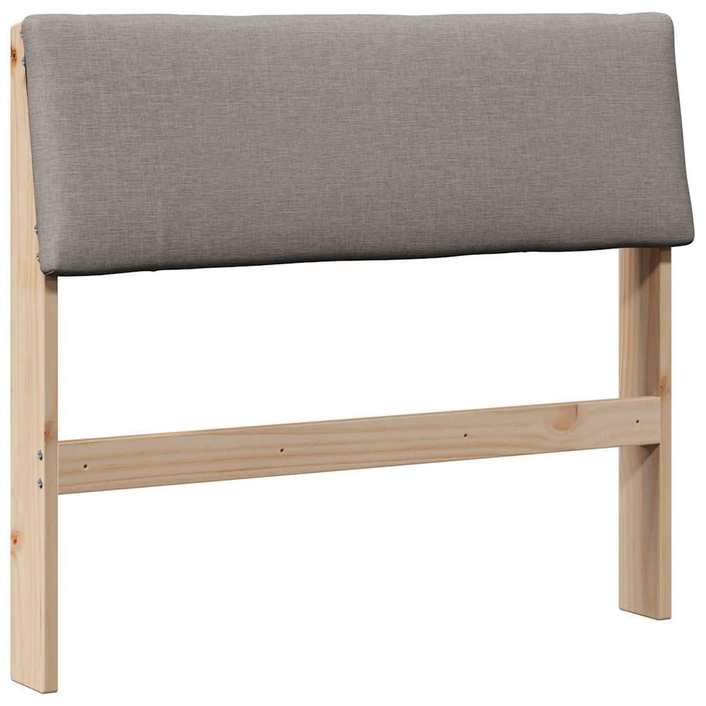 Tête de lit capitonnée taupe 90 cm en pin massif