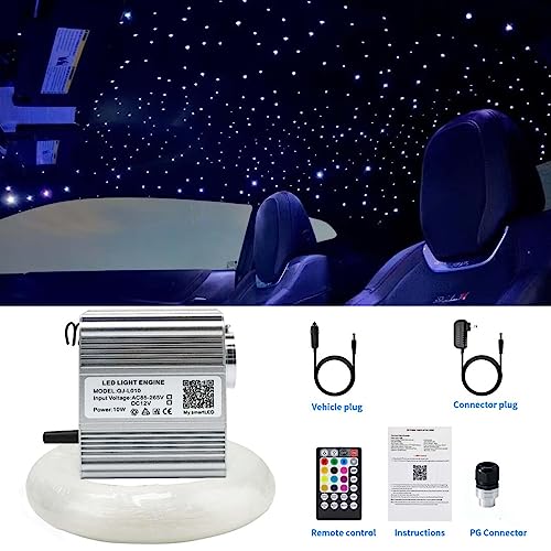 Amki 10W Bluetooth App Control Twinkle Fiber Optic Lights 200Pcs 0.03In 6.5Ft Fiber Cables Strands Rgbw Engine Driver Sound Activated Remote Control Starlight Headliner For Car Home Star Ceiling Kit #TOP7