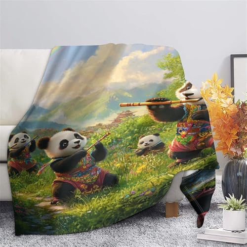 Couverture panda moelleuse grand plaid chaud lit chambre salon bureau - 7