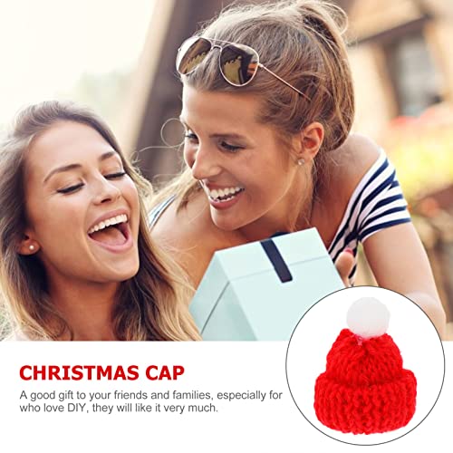 COHEALI 10Pcs Knitted Small Christmas Hats Mini Santa Caps Xmas Party Headdress Diy Handmade Accessories for Holiday Decorations and Party Favors - Image 4