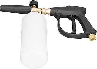 Pistola de Espuma, Spray Efervescente, Lavadora de Alta Pressão, Adequado para Limpeza de Carros, Limpeza de Janelas, Garagem, Telhado, Limpeza de Paredes, Encaixe de 1/4 de Polegada, Cabeça de Pistola, Mangueira, Medidor, Ajustável, à Prova de Vazamento, Espuma Grossa, Adequado para Trabalhos de Limpeza