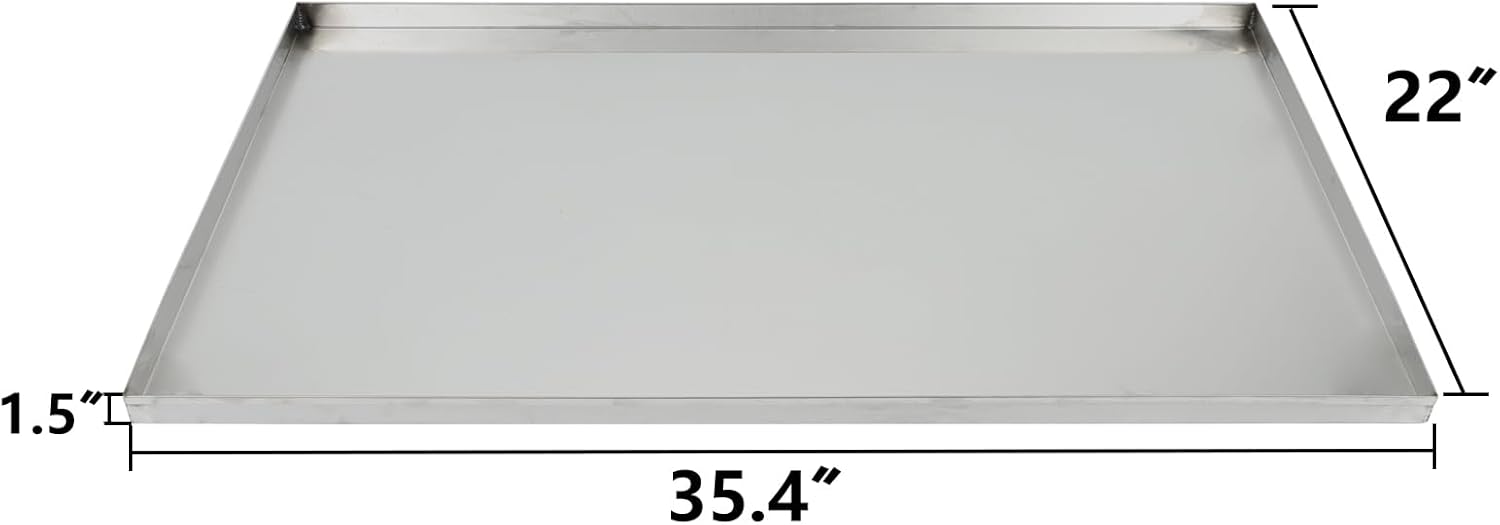 Confote Stainless Steel Replacement Tray for Dog Crate, 35.4"x22" Pet Cage Floor Pan Chew-Proof & Crack-Proof