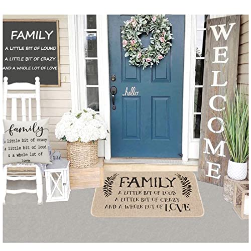 Nydecor Welcome Mats For Front Door Farmhouse Mat Family Door Mat Quote Decorative Doormat Home Floor Mats Rubber Entrance Rug For Indoor Outdoor 17X28 Inch #TOP3