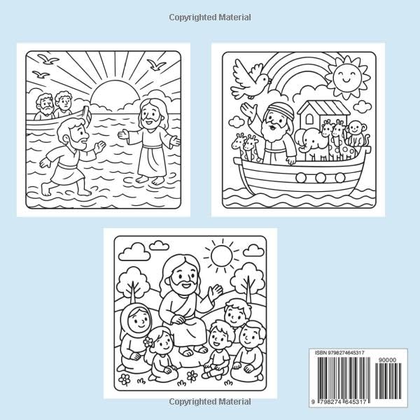 Bible Stories Cozy and Fun Coloring Book: Life of Jesus Coloring With Bold and Easy Images | Miracles of Jesus for Coloring for Kids image 3