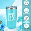 70th Birthday Gifts for Women 70 Year Old Birthday Gifts for Women Cool 1956 Gift Ideas for Female Funny Gift for 70 Year Old Womens Happy 70th Bday Decoration Baskets for Female Mom with Tumbler Bag #1