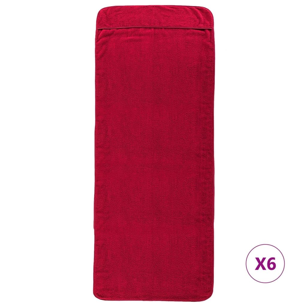 6 toallas de playa burdeos 60 x 135 cm 400 g/m², suaves y resistentes a la arena, solapa antideslizante para silla de playa, ligeras y compactas para viajes, versátiles para piscina, yoga