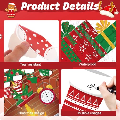 Image of Christmas Bulletin Board Decorations Christmas Classroom Decorations Set Warm Wishes Fireplace Bulletin Boards Xmas Stocking Cutouts for Winter Holiday School Office Wall Decor