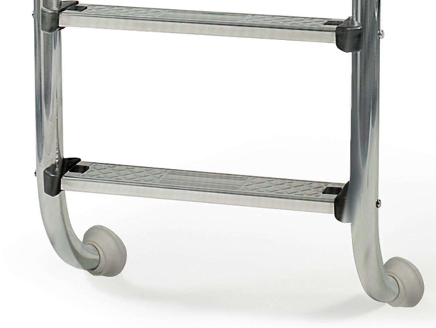 Gre 40272 - Escalera de Seguridad para Piscinas Enterradas - Acero Inoxidable, Peldaños Antideslizantes y Sistema de Protección Infantil
