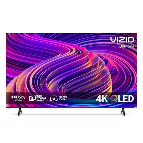 VIZIO 65-inch Quantum 4K QLED Smart TV with Dolby Vision, 120FPS @ 1080p PC Gaming, WiFi 6, Bluetooth Headphone Capable, Apple AirPlay, Chromecast Built-in (New)- M65Q6-L4 (Renewed)