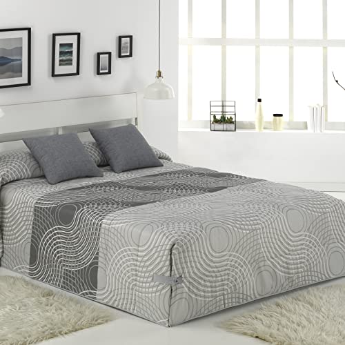 DHESTIA HOME - Edredón Conforter Nórdico Ajustable Invierno para Cama Lía Gris (Cama 150/160)