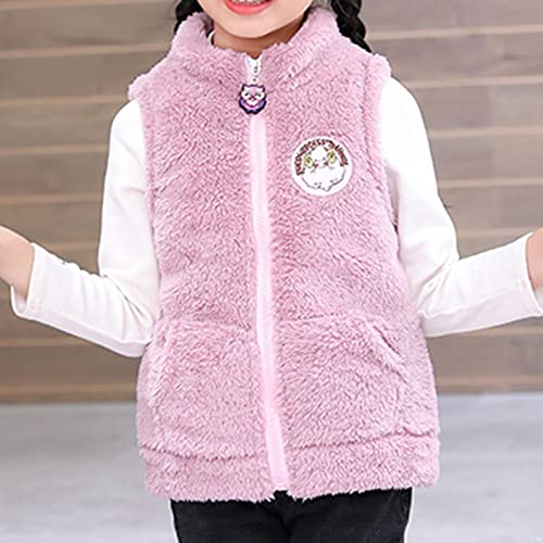Kids Girls Polar Fleece Vest Stand Collar Zipper Jacket Coat Waistcoat Vest Winter Thick Warm Outerwear3