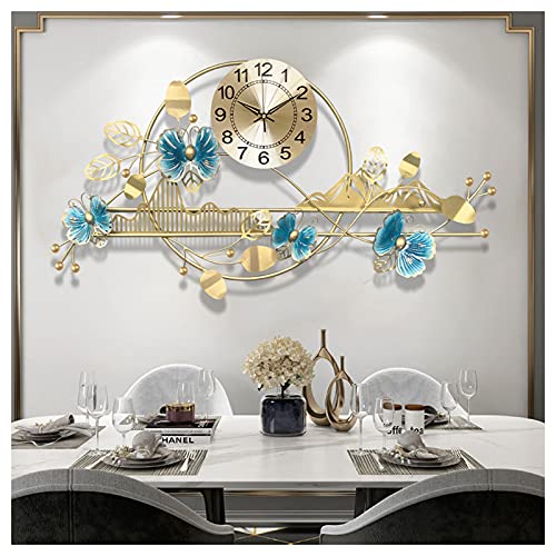 Horloge murale papillon en métal design 3D pour salon et cuisine