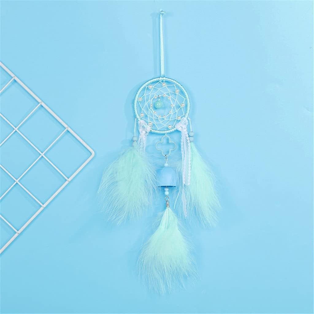 Handmade Dream Catcher Net with Feathers Wall Car Hanging Decoration Ornament Dreamcatcher Room Decor (Color : Gray) (Grey)