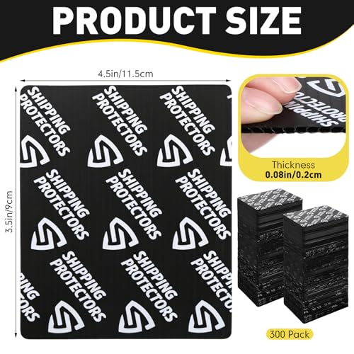 Image of 300 Pcs Trading Card Shipping Protector Bulk 3.5 x 4.5 Inch Black Card Shipping Supplies Baseball Plastic Inserts Mailer for Mailing Sports Team Bags Sleeves