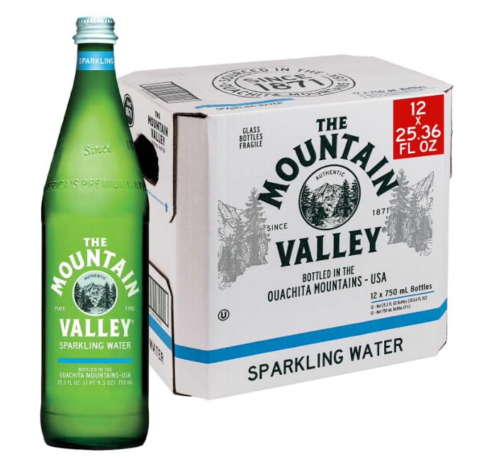 Моuntain Vаllеy Spring Water Sparkling 750ml Glass Bottles, 12 pk. Premium Natural Spring Water (Sparkling)