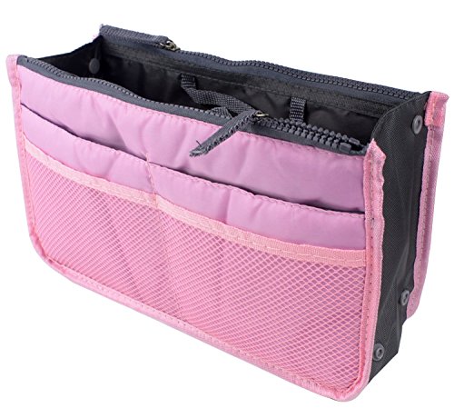 niceeshop(TM) Travel Makeup Insert Handbag Organiser Purse Large Liner Organizer Pouch Bag,Pink