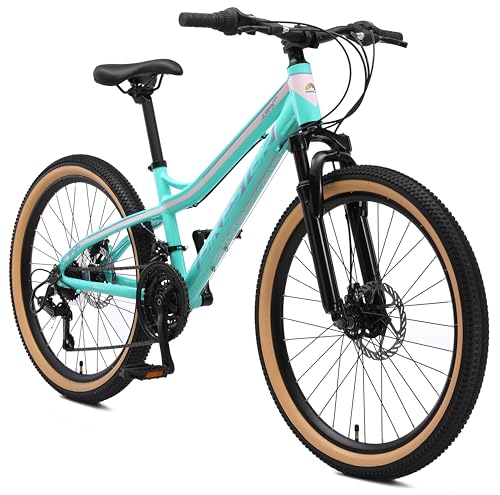 BIKESTAR Alu Mountainbike Jugendfahrrad 24 Zoll ab 9-14 Jahre Hardtail | 21...