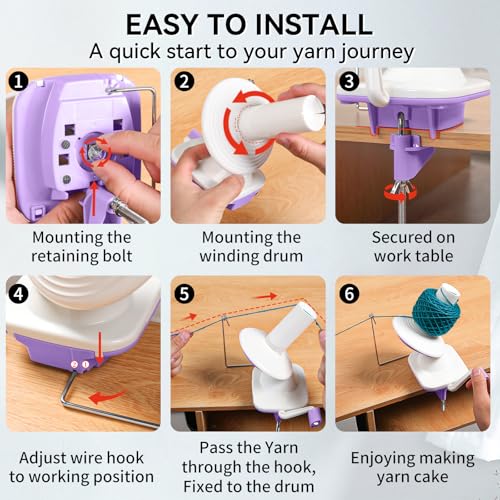 Image of SPEENSUN Yarn Winder for Crocheting, 3.5 OZ Easy-to-Install and Efficiently Yarn Spinner with Lower Noise for Yarns Below Size 5, The Best Gift for Crochet and Knitting Lover