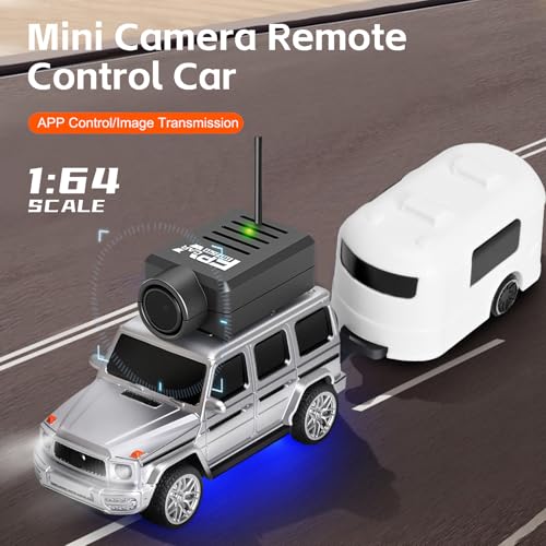 Image of WLtoys Mini RC Car, 1:64 Scale FPV RC Drift Car with 720P HD Camera, 2.4GHz Transmitter, WiFi App Control with Gyro Mini Racing Toys for Teens and Adults (Sliver)
