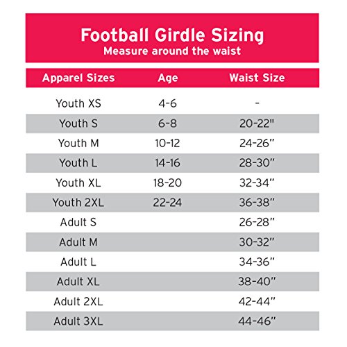 image for Cramer Thunder 7 Pad Football Girdle With Integrated Hip, Thigh and Ta