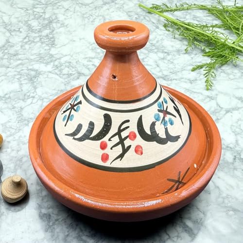 Tajine XL 35 cm in Terracotta Dipinta a Mano – Pentola Tradizionale Marocchina/Tunisina + Ebook Gratuito 3107251048